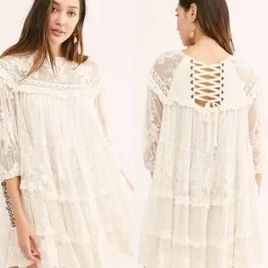 Spell Dresses Spell Dress Dawn Lace Mini Playdress Floral Polka Dot Ruffle Poshmark
